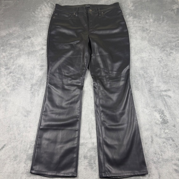 Banana Republic Pants - Banana Republic Black Vegan Faux Leather Mid Rise Bootcut Pants 31/12